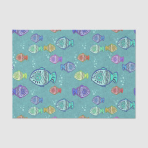 Papel De Seda Patrón de peces de imágenes prediseñadas + tus ide