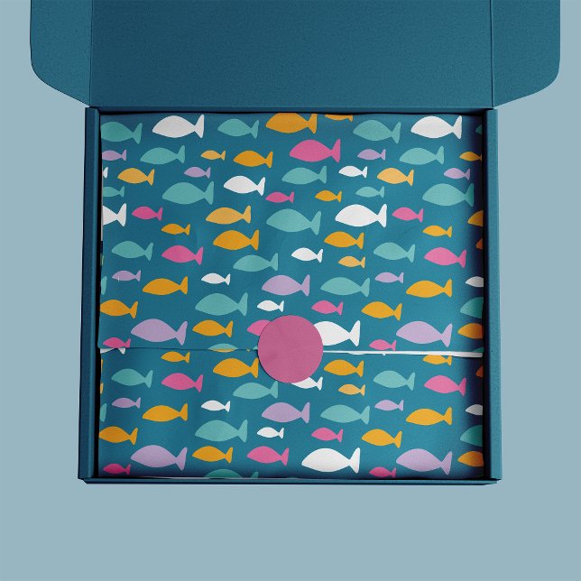 Papel De Seda Patrón de peces para niños bajo el mar (Kids fish pattern tissue paper)