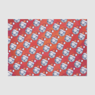 Papel De Seda Patrón de pelota de fútbol azul y blanco en rojo