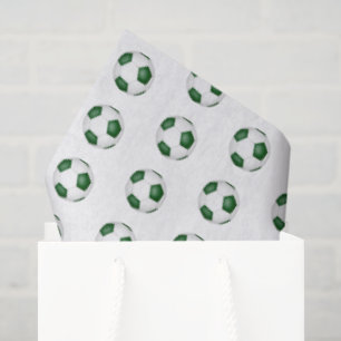 Papel De Seda patrón de pequeñas pelotas de fútbol blancas y ver