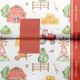 Papel De Seda Patrón de pequeños pequeños agricultores con nombr