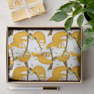 Papel De Seda Patrón de perezoso lindo – Diseño de animal del bo