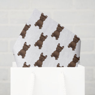 Papel De Seda Patrón de perro Bulldog Francés de chocolate