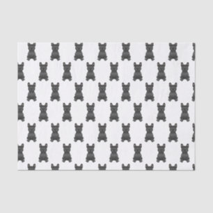 Papel De Seda Patrón de perro Bulldog Francés negro / Frenchie
