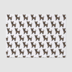 Papel De Seda Patrón de perro Chihuahua de pelo liso atigrado li