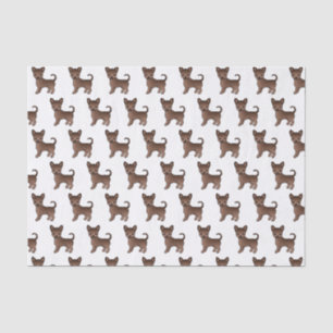Papel De Seda Patrón de perro Chihuahua liso de chocolate