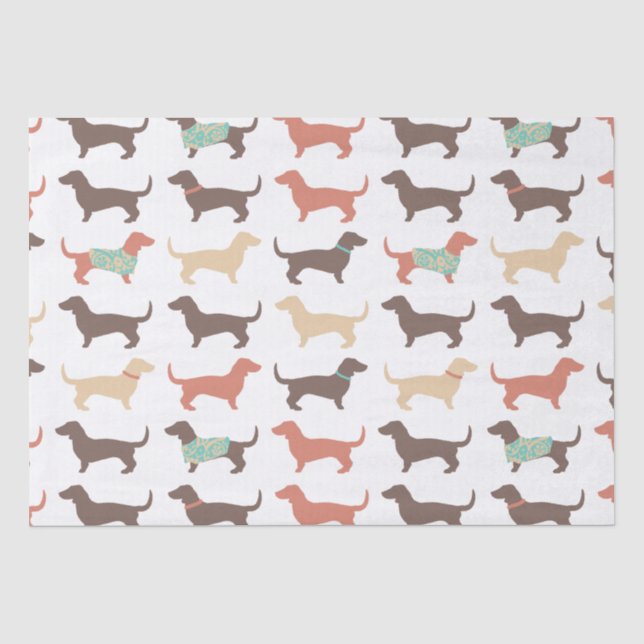 Papel De Seda Patrón de perro Dachshund (Anverso)