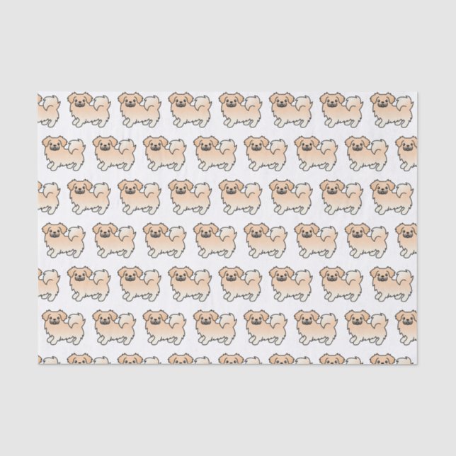Papel De Seda Patrón de perro de dibujos animados adorable Spani (Anverso)