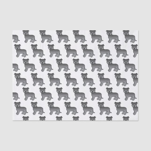 Papel De Seda Patrón de perro de dibujos animados adorable Staff (Anverso)