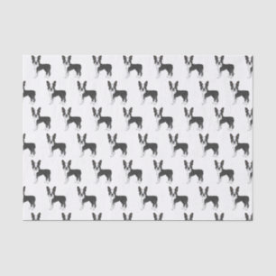 Papel De Seda Patrón de perro de dibujos animados de Boston en b