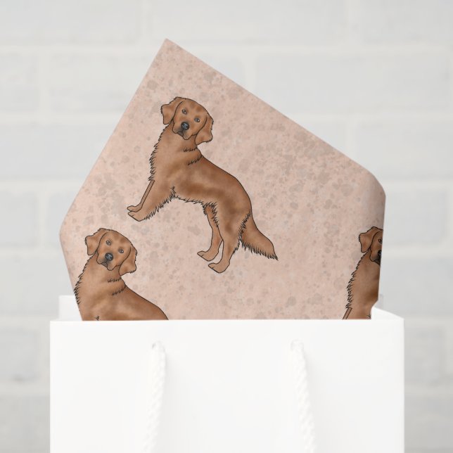 Papel De Seda Patrón de perro de dibujos animados de Red Golden  (Bolsa de regalo)