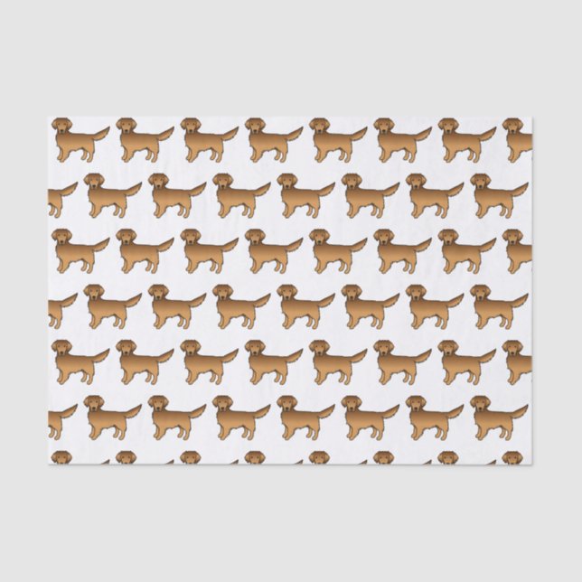 Papel De Seda Patrón de perro de dibujos animados de Red Golden  (Anverso)
