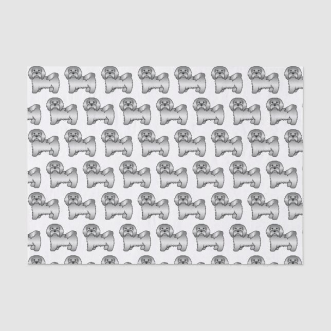 Papel De Seda Patrón de perro de dibujos animados Havanés platea (Anverso)