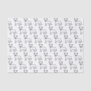 Papel De Seda Patrón de perro de dibujos animados inglés blanco 