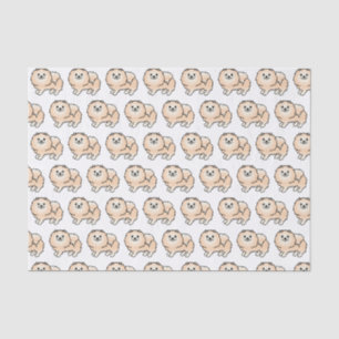 Papel De Seda Patrón de perro de dibujos animados lindo Pomerani