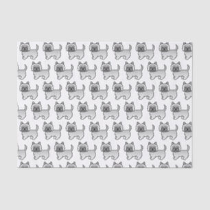 Papel De Seda Patrón de perro de dibujos animados Terrier Cairn