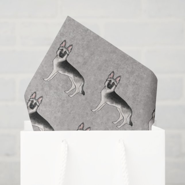 Papel De Seda Patrón de perro de pastor alemán de séquito de pla (Bolsa de regalo)