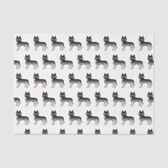 Papel De Seda Patrón de perro lindo Agouti Siberian Husky (Anverso)