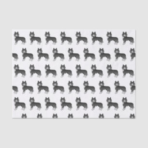Papel De Seda Patrón de perro lindo Husky Siberiano mayormente n