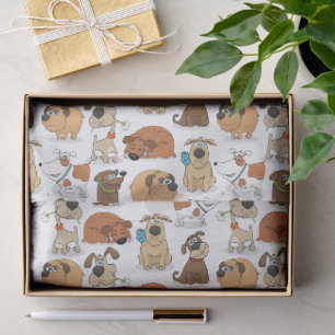 Papel De Seda Patrón de perros de dibujos animados lindos – Dise