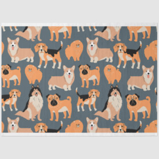 Papel De Seda Patrón de perros pequeños #02