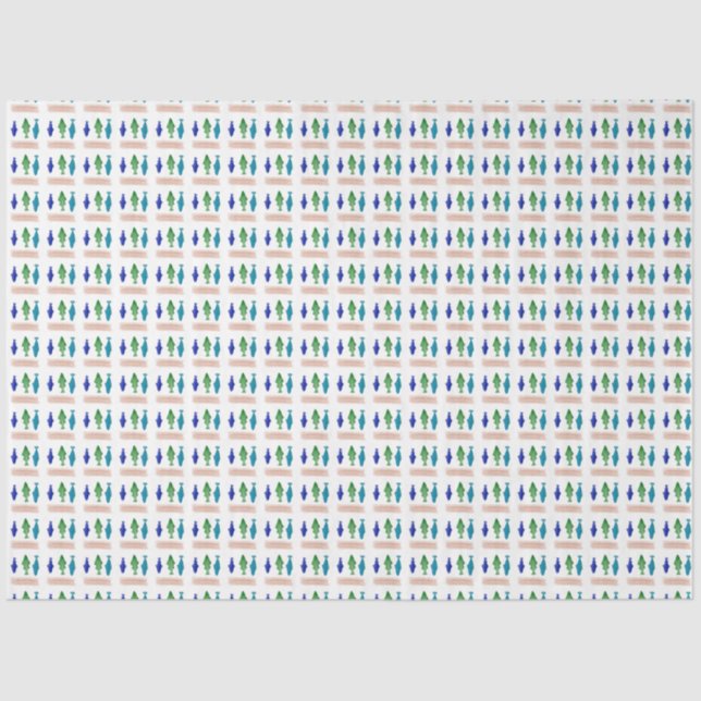 Papel De Seda Patrón de pescado moderno de moda (Anverso)