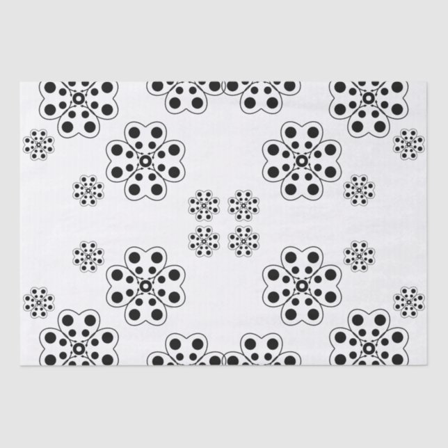 Papel De Seda Patrón de Petales de Punto de Polka (Anverso)