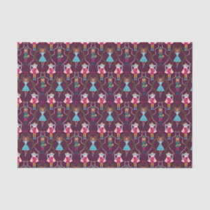 Papel De Seda Patrón de petardos de Navidades rojos