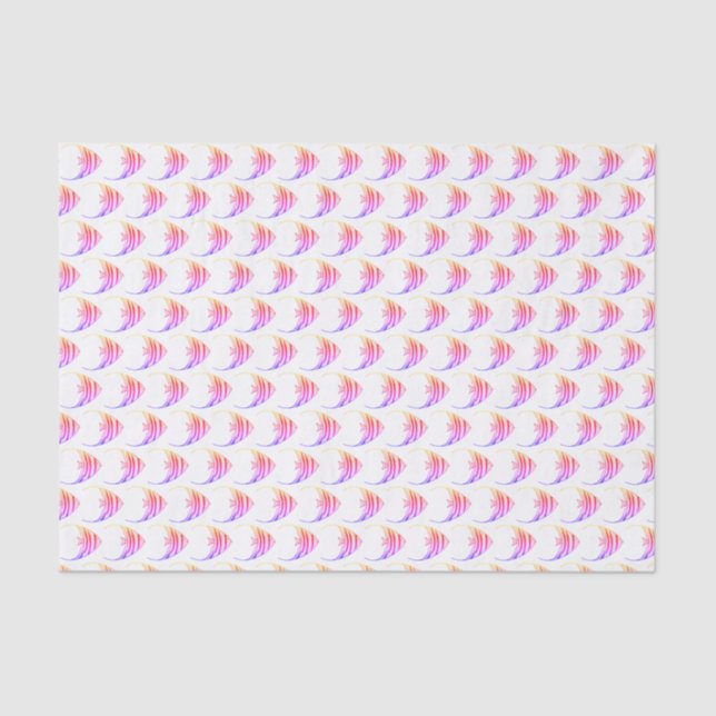 Papel De Seda Patrón de pez rosa lindo (Anverso)