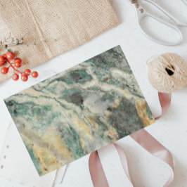 Papel De Seda Patrón de Piedra Mineral Marítima Verde