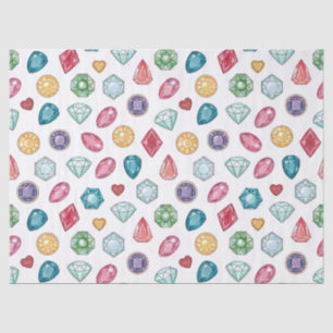 Papel De Seda Patrón de piedras preciosas coloridas (3)
