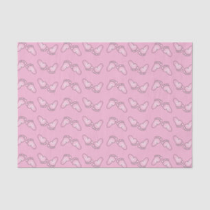 Papel De Seda Patrón de pies de bebé rosados