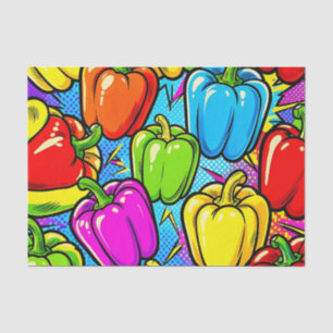 Papel De Seda Patrón de pimientos pop art
