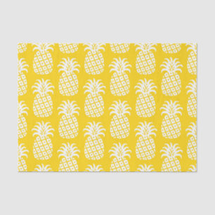 Papel De Seda Patrón de piña Amarillo y Blanco