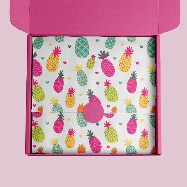 Papel De Seda Patrón de piña de verano tropical (Pineapple fruit pattern tissue paper)