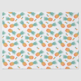 Papel De Seda Patrón de piña dorada | Fruta tropical