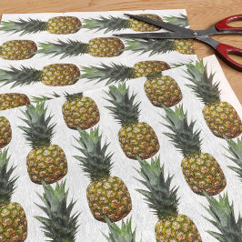 Papel De Seda Patrón de piña tropical Blanco