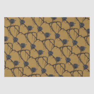 Papel De Seda Patrón de pintura rápida de Rosa negro gótico