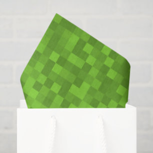 Papel De Seda Patrón de píxel verde retro de 8 bits para juegos