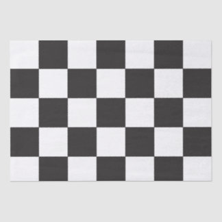 Papel De Seda Patrón de placa de verificación Clásico blanco y n