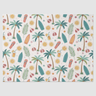Papel De Seda Patrón de playa de verano tropical (1)