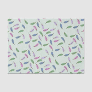 Papel De Seda Patrón de plumas azul pastel elegante moderno