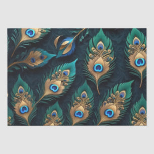 Papel De Seda Patrón de plumas de papercut Peacock