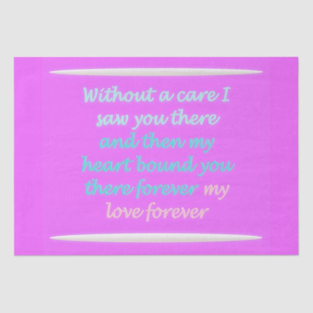 Papel De Seda Patrón de poema de True Romance rosa (Anverso)