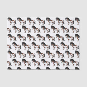 Papel De Seda Patrón de pony de dibujos animados Shetland Pinto