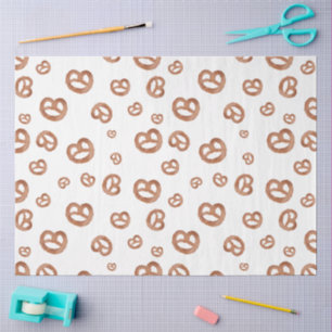Papel De Seda Patrón de Pretzel de Acuarela Suave Salada