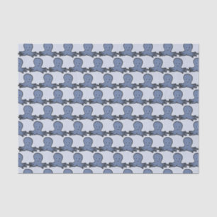 Papel De Seda Patrón de pulpo azul Personalizado