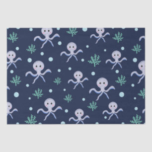 Papel De Seda Patrón de pulpo bajo el mar