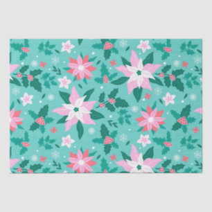 Papel De Seda patrón de puninsettia de los navidades