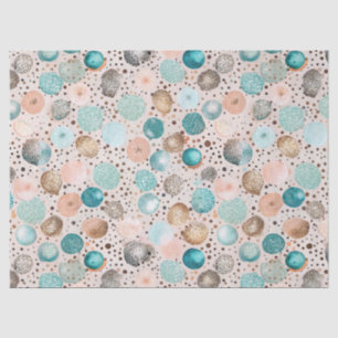 Papel De Seda Patrón de punto abstracto impactante en turquesa y